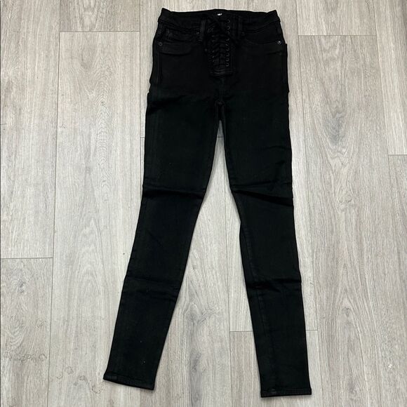 Hudson Bullocks High Rise Lace Up Black Size 24 - Picture 1 of 2